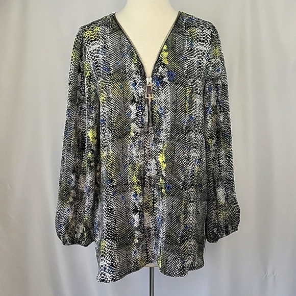 Premise Studio Lightweight Blouse Reptile Print Size XL - Picture 2 of 11